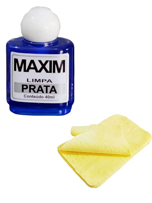 Kit 1 Limpa Pratas 925 Maxim 40ml + 1 Flanela Mágica Polimento