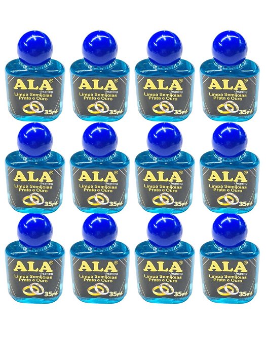 Kit 20Un Limpa Ouro Prata 925 Chapeado ALA 35ml Original Liquido Limpador Aliança 3 em 1 Atacado