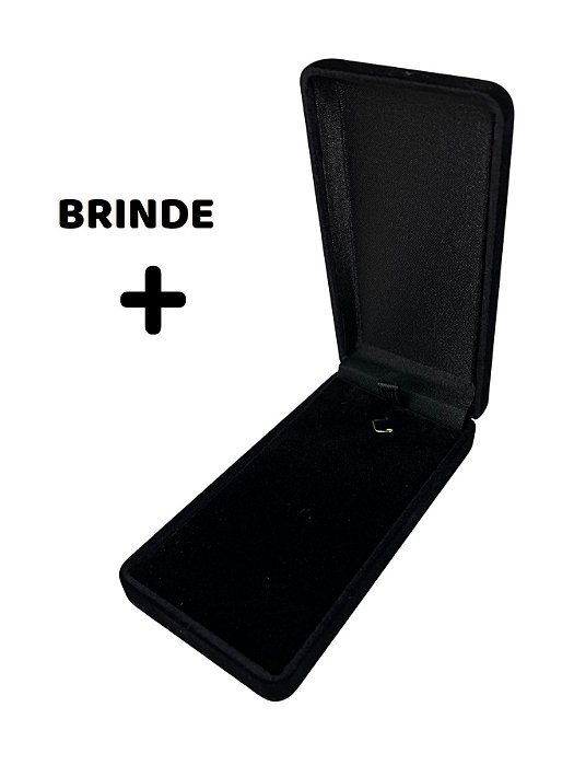 Caixinha Estojo Veludo Preto 11cmx60cm Jóias Colar Brinco Conjunto Medalha Pingente Presente
