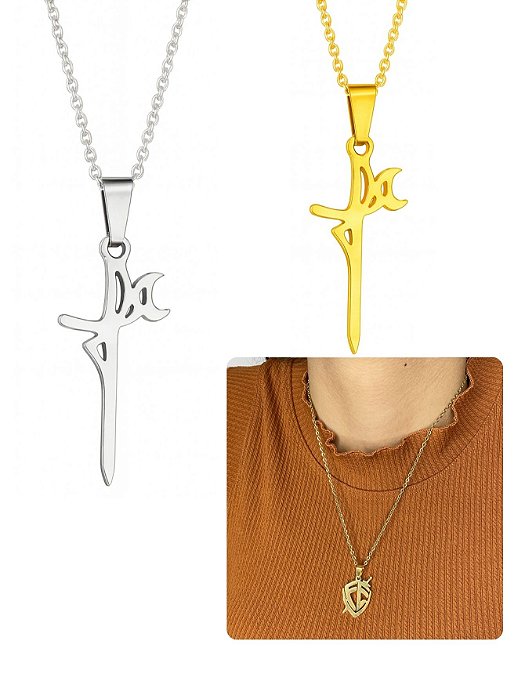 Colar Cordão 50cm Feminino Masculino Pingente Palito Fé Prata Dourado Aço Inox A Prova D'Água