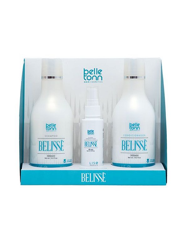 Belissè Kit Alisamento Gift Box Shampoo + condicionador (300ml cada)+ Fluido 65g