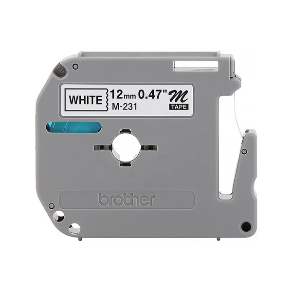 Fita para Rotulador Brother M231 12mm Preto/Branco original (PT70, PT70BM e PT80)