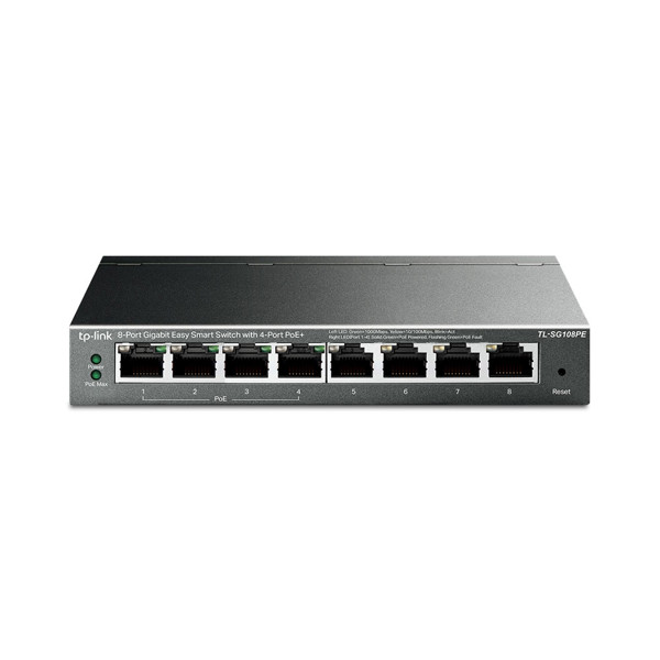 Switch Gigabit 08 Portas RJ45 (10/100/1000Mbps) 4 Portas PoE+ TP-Link TL-SG108PE