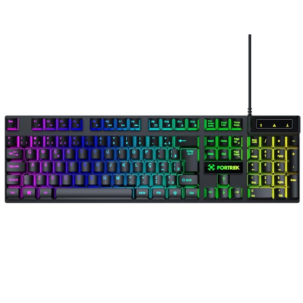 Teclado USB Gamer Fortrek Fearless 100 Fullsized Preto