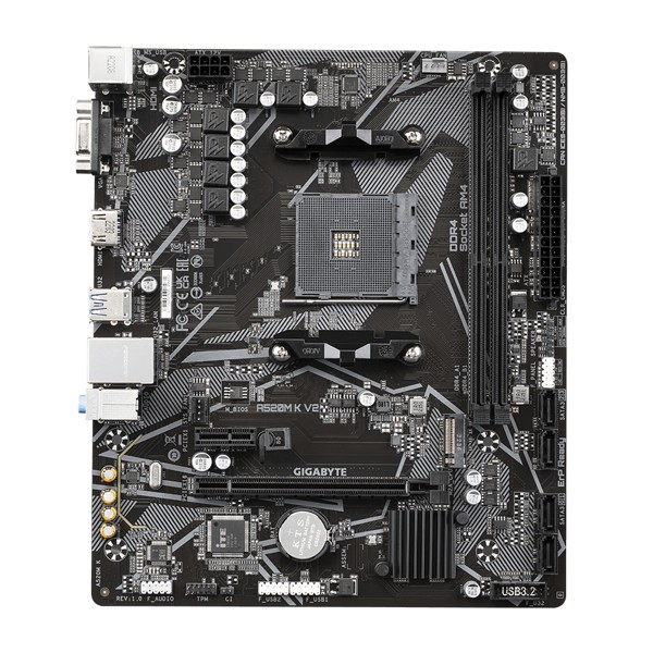 Placa Mae AMD AM4 - Gigabyte A520M K V2, DDR4, M.2, Hdmi, Vga