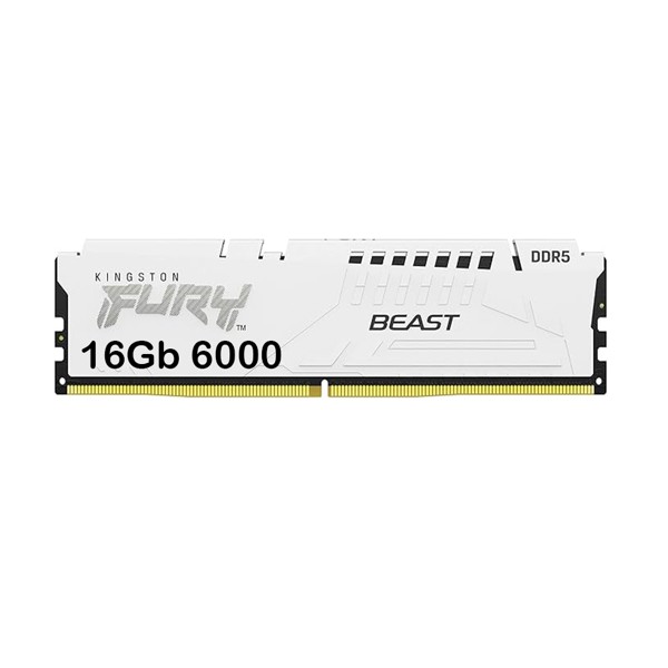 Memoria para Desktop DDR5 16GB 6000Mhz CL30 Kingston HyperX Fury Branca - KF560C30BWEA-16