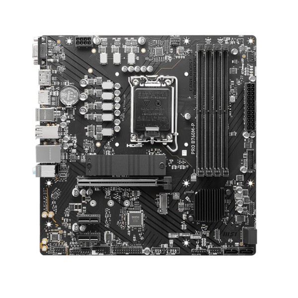 Placa Mae Intel LGA1700 - MSI Pro B760M-E, DDR4, M.2, Hdmi, DP, Vga