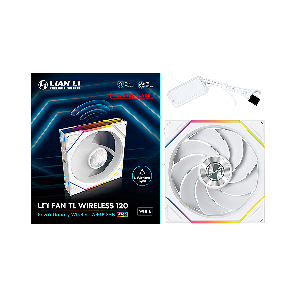 Fan Lian Li Uni Fan TL 120 Wireless ARGB Reverse Blade Branco