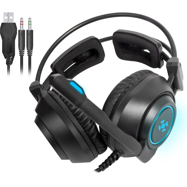 Fone Headset Gamer Fortrek Vickers P2 + USB RGB Preto