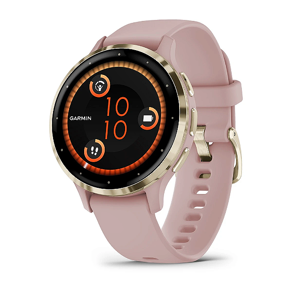 Relógio Smartwatch Garmin Venu 3s Rosa Dourado Music GPS Tela AMOLED 41mm