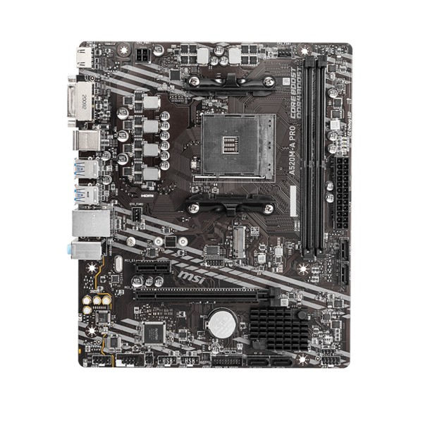 Placa Mae AMD AM4 - MSI A520M-A Pro, DDR4, DVI, HDMI