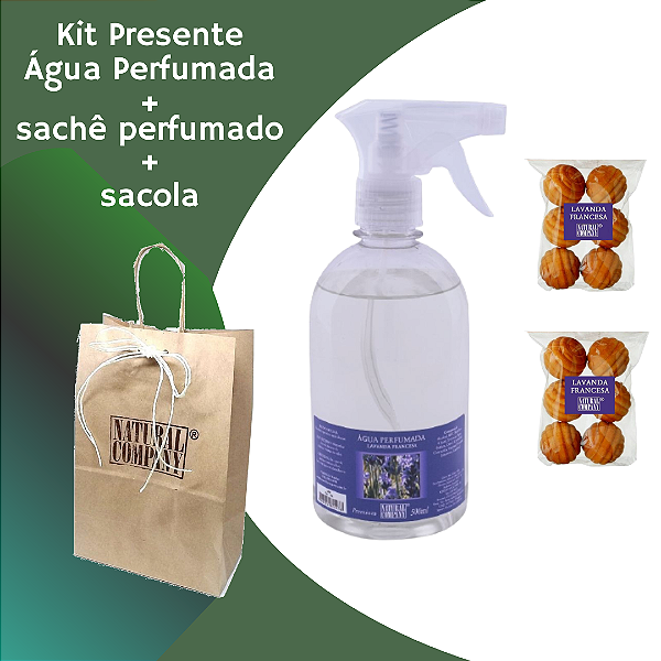 Kit Casa Cheirosa Lavanda Francesa - 1 Água Perfumada 500 ml+12 Saches Bolinhas de Madeira