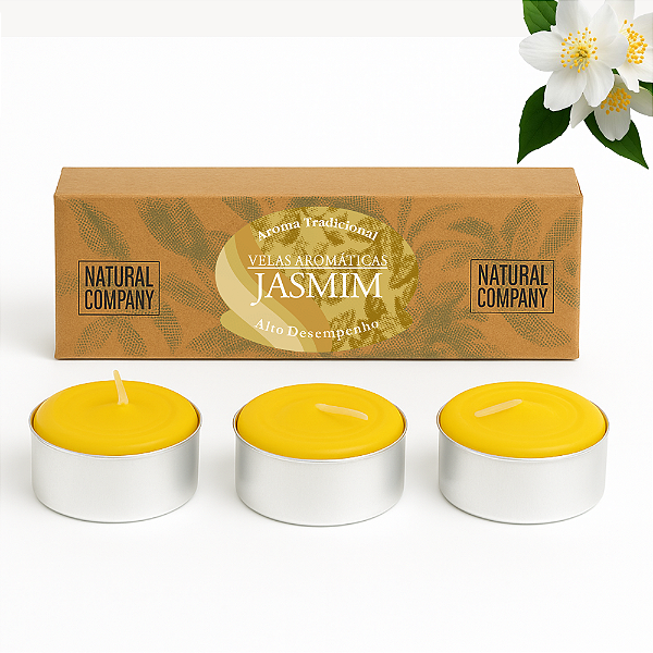 Velas Aromáticas Jasmim 20 g. Embalagam com 3 Velas