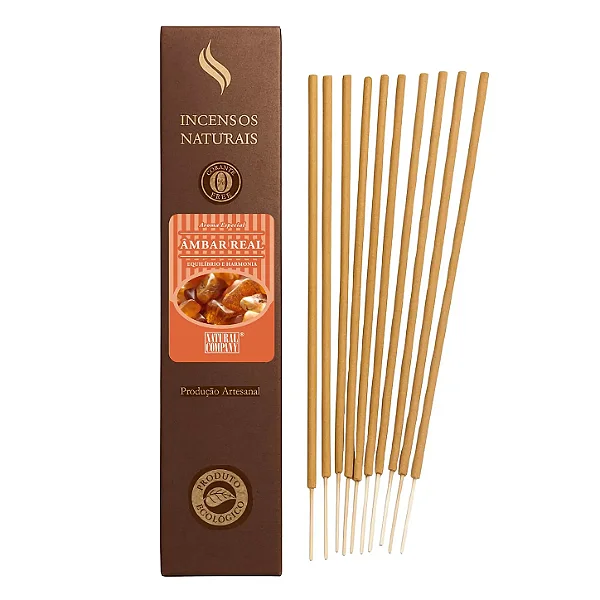 Incenso Natural Âmbar Real | Artesanal | 12 Varetas/12 hs Exalando | Natural Company