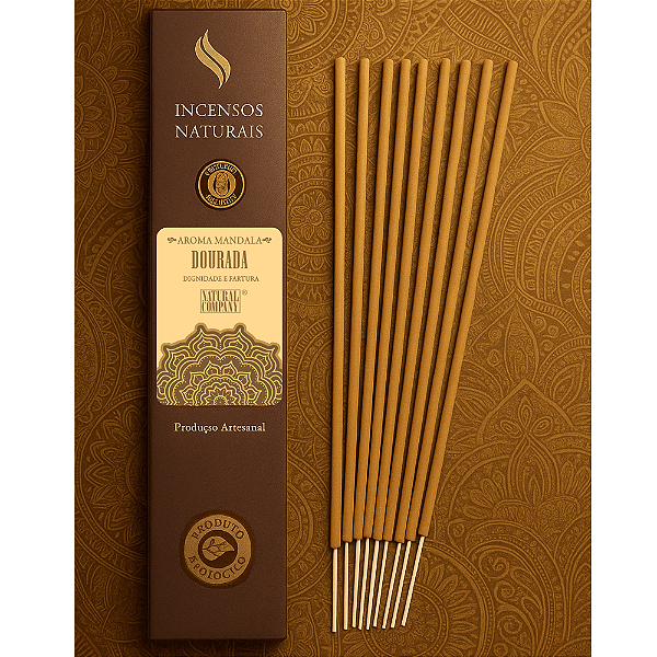 Incenso Natural Mandala Dourada 12 Varetas/12 hs Exalando