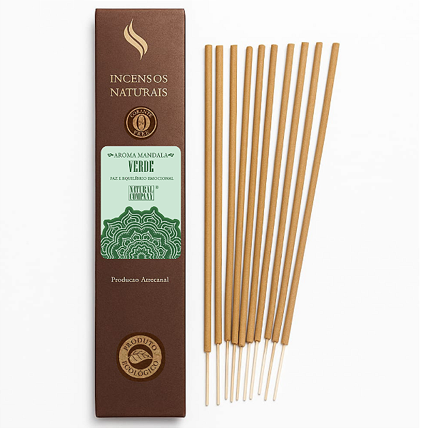 Incenso Natural Mandala Verde Natural Company - 12 Varetas/12 hs Exalando