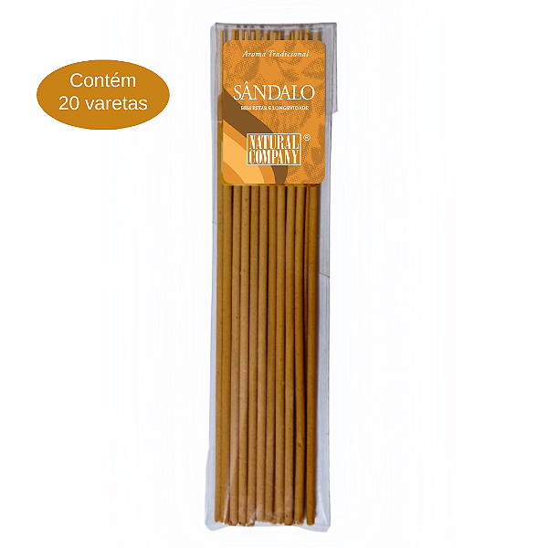 Incenso Natural Artesanal Sândalo - Refil 20 Varetas/20 hs Exalando