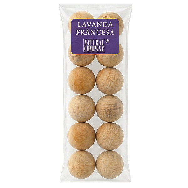 Sachês Perfumados Lavanda Francesa Natural Company - 12 Bolinhas de Madeira