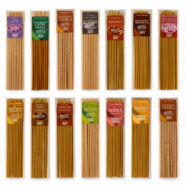 Incensos Naturais Diversos Aromas Natural Company - Refil 20 Varetas/20 hs Exalando