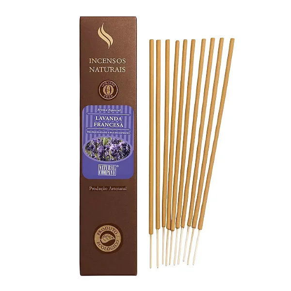 Incenso Natural Lavanda Francesa Artesanal | 12 Varetas | Natural Company