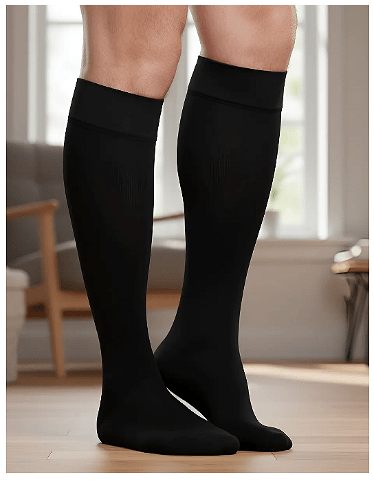 Meia de Compressão Sigvaris Reduce, 30-40 mmHg, 3/4, Preta