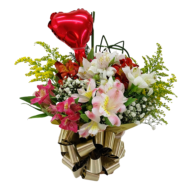 Arranjo delicadeza mix astromélias