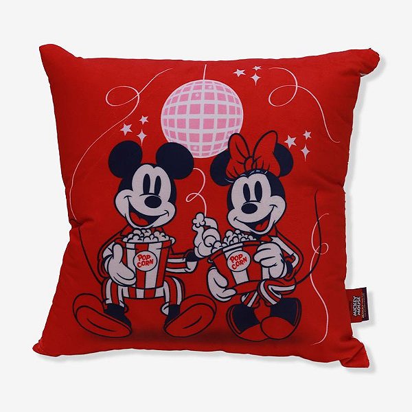 ALMOFADA FIBRA VELUDO 40X40CM MICKEY E MINNIE