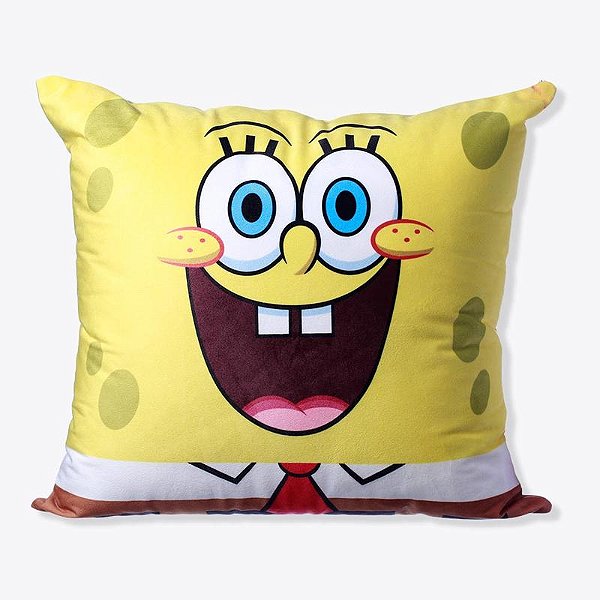 ALMOFADA FIBRA VELUDO 40X40CM BOB ESPONJA