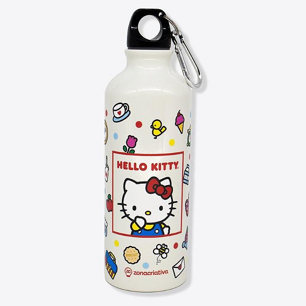 GARRAFA DE ALUMINIO 500ML C/MOSQUETAO HELLO KITTY