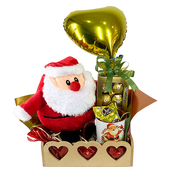 Bandeja com Pelucia Papai Noel