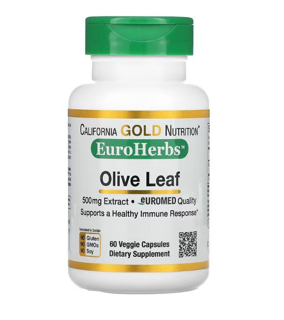 Extrato Da Folha De Oliveira Euroherbs Qualidade Europeia 500 Mg 60 Cápsulas Vegetais 3274