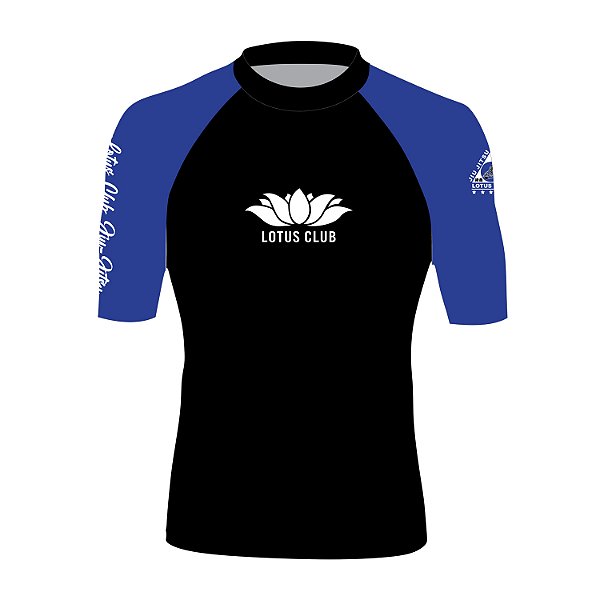 Rash Guard Manga Curta Azul - Lotus Jiu-Jitsu
