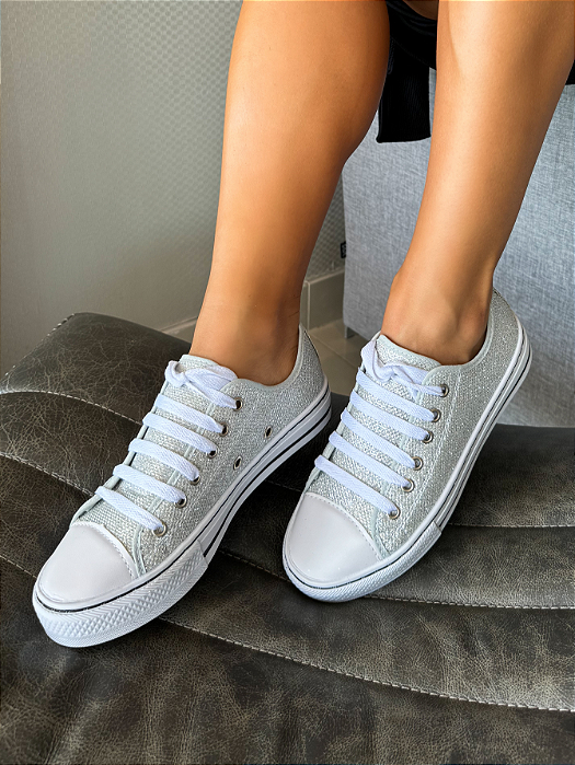 Tênis Branco Tenis Com Glitter Feminino Tênis Feminino Ultralight