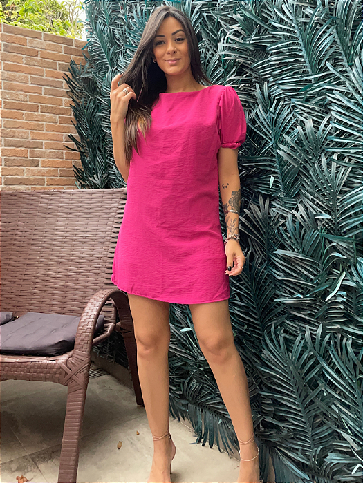 Vestido Macaquinho Sasha Curto Viscose Soltinho Manga Curta