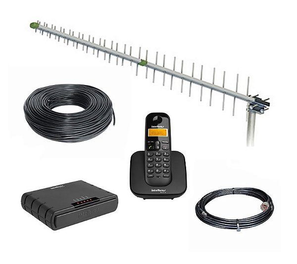 Kit Antena + Interface Celular Rural para até 1,5km de fio