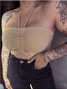 TOP canelado puxador