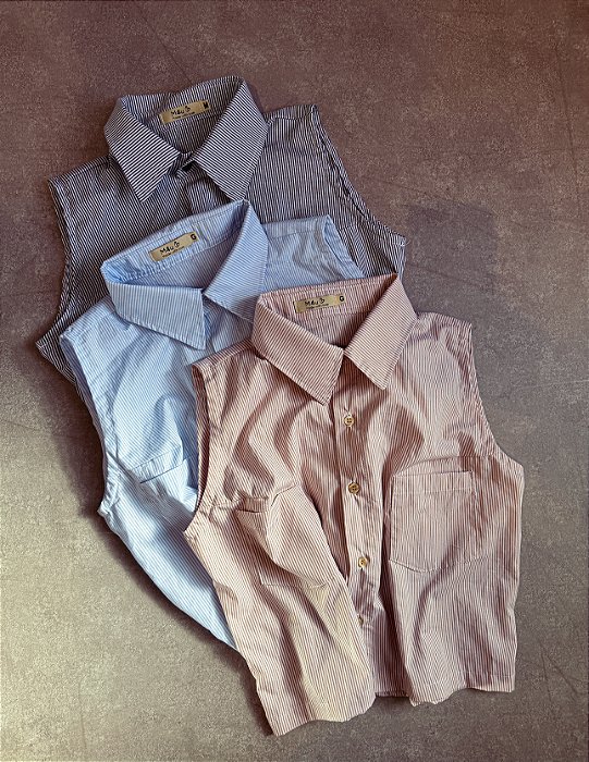 Cropped Camisa Cavado Listrado