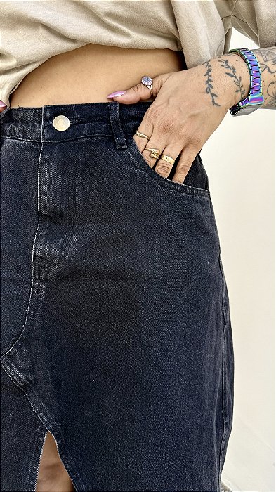 SAIA JEANS MIDI BLACK