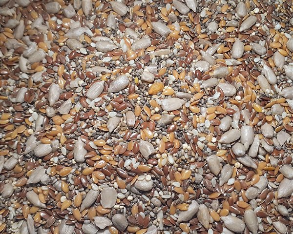 MIX DE 08 SEMENTES CHIA LINHACAS GERGELIM QUINOA E GIRASSOL100G