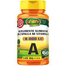 VITAMINA A RETINOL 60 CAPSULAS 500MG 8000 UI UNILIFE