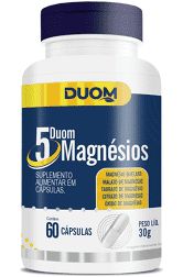 5 MAGNESIOS QUELATO CITRATO MALATO TAURATO E OXIDO 60 CAPSULAS 400MG DUOM