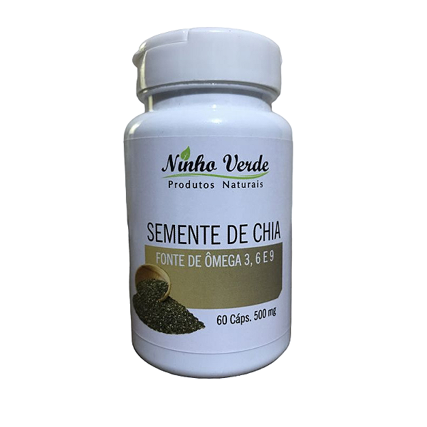 SEMENTE DE CHIA 60 CAPSULAS 500MG NINHO VERDE