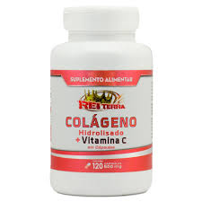COLAGENO TIPO 1 HIDROLISADO COM VITAMINA C 120 CAPSULAS 500MG REI TERRA