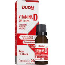 VITAMINA D3 EM GOTAS 2000 UI 20ML SABOR FRAMBOESA DUOM