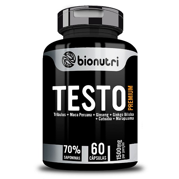 TESTO PREMIUM TRIBULUS 70 SAPONINAS COM ERVAS 60 CAPSULAS 500MG 100 NATURAL