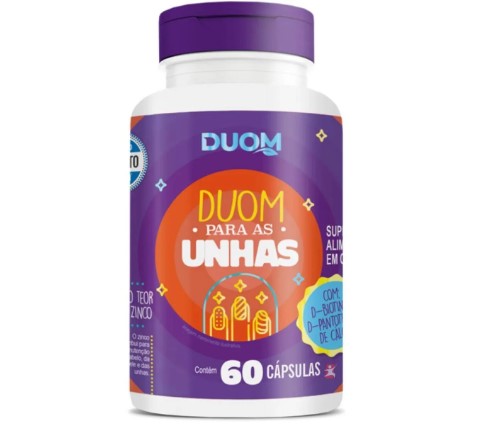 PARA AS UNHAS BIOTINA E PANTOTENATO DE CALCIO DUOM 60 CAPSULAS