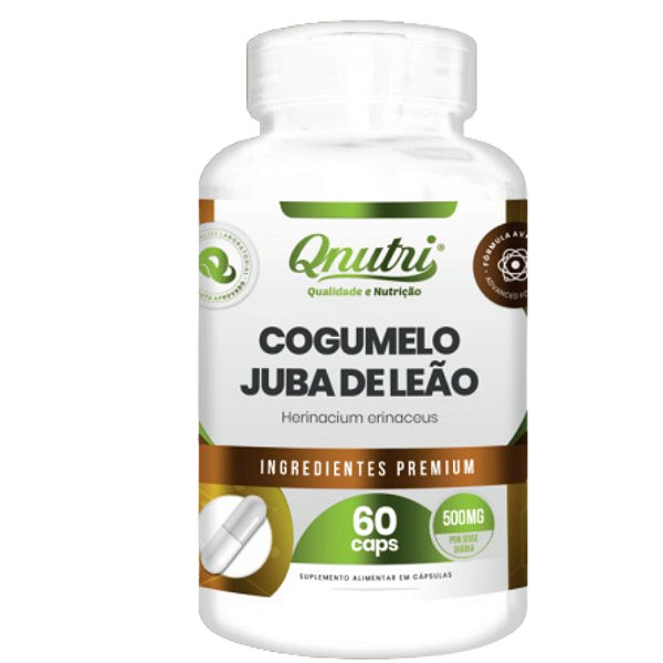 COGUMELO JUBA DE LEAO 60 CAPSULAS 250MG QNUTRI