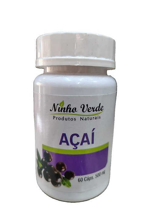 ACAI 60 CAPSULAS 500MG NINHO VERDE VALIDADE 30 07 26