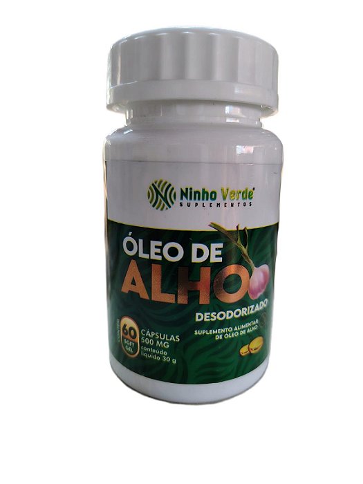 OLEO DE ALHO DESODORIZADO 60 SOFT GEL 500MG NINHO VERDE