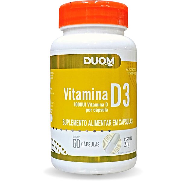 VITAMINA D3 1000 UI COLECALCIFEROL 60 CAPSULAS 450MG DUOM